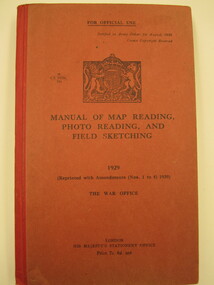 Manual of Map Reading, Photo Reading and Field Sketching 1929