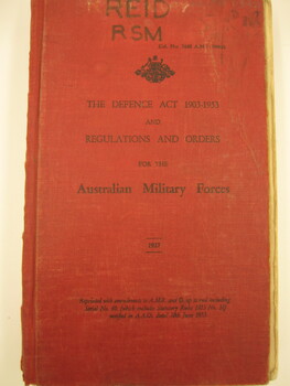 The Defence Act 1903-1953 & Regulations and Orders for the Australian Military Forces 1927