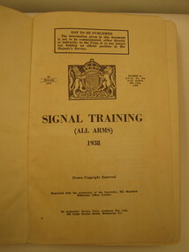 Signal Training (All Arms) 1938