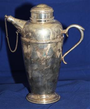 Silver water jug with removal cap