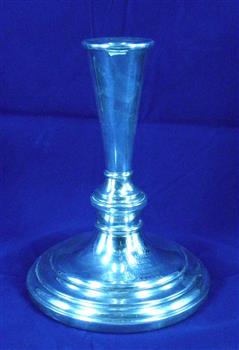 Single stem, silver candelabra