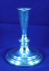 Single stem, silver candelabra