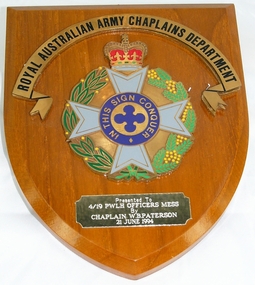 Plaque: Royal Australian Army Chaplains Department
