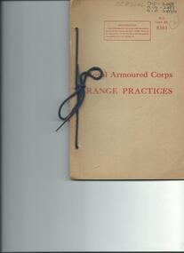 Booklet, Royal Armoured Corps  Range Practices Section 1 Range Instructions 1948, 1948