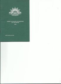 Booklet, Guide to the Art of Coaching on the Range 1992, 1992