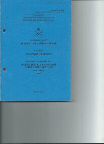 Booklet, Manual of Land Warfare Part 2 Infantry Training Vol 8 Pam 1 Range Instructions & Safety Precautions 1984, 1984