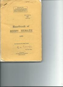 Document, Handbook of Army Health, 1950, 1960's