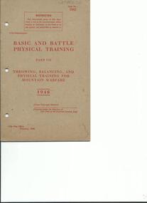 Booklet, Basic and Battle Physical Training Part VII 1946, 1946