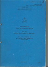 Booklet, Manual of Land Warfare Part 2 Medical & Dental Training Vol 3 Pam No 3 RAAMC/RAANC Handbook (Other Ranks) 1984, 1984