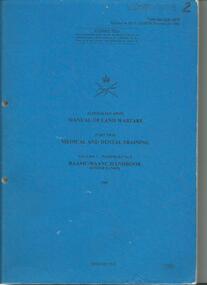 Booklet, Manual of Land Warfare Part 2 Medical & Dental Training Vol 3 Pam No 3 RAAMC/RAANC Handbook (Other Ranks) 1984, 1984