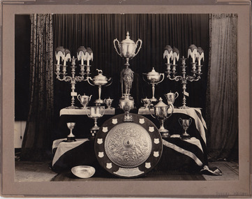 Photograph, Sydney Whillams, Silver Trophies, Est mid 20th Century