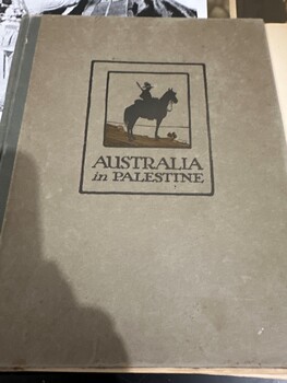 Hard cover book depicting Australia in Palestine