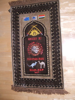 Prayer Mat from SECDET XI Operation Catalyst Baghdad-Iraq March to September 2007