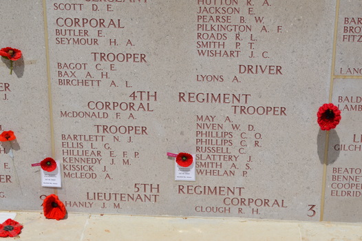 Lone Pine Memorial. Recording First member of 4 ALH killed at Gallipoli.