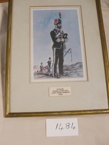 Print of Officer Prince of Wales's Light Horse Hussars 1870s