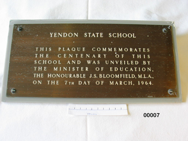Plaque, bronze, school