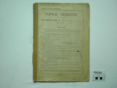 Book, pupil's register, Pupils' Register, <1930