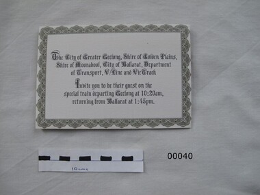Geelong Ballarat Railway anniversary ticket, 2012