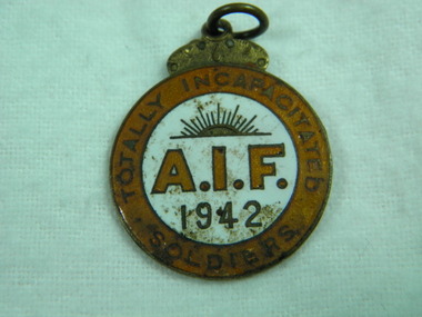 Badge Lapel - AIF, D.J. King, 1942