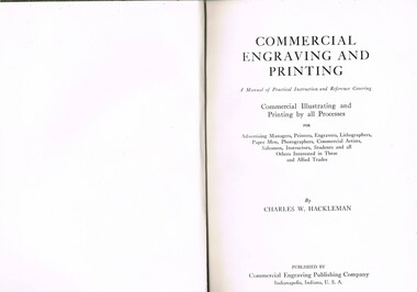Book - Reference Printing, Charles W. Hackleman, Commercial Engraving and Printing, Circa 1921