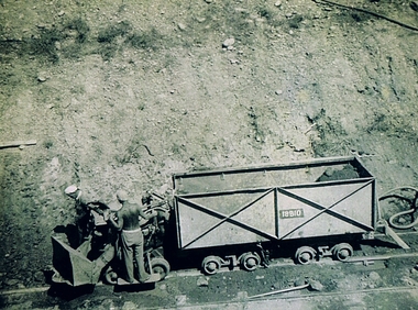 Photograph  Shovel Truck, Shovel Loading Rail Truck, circa 1950s