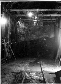 Photograph Tailrace tunnel Arch Drive, Tunnel face at Tailrace showing Arch Drive, between 1943 and 1952