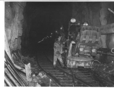 Photograph of Rail Mounted Battery operated soil Bucket, between 1941 and 1946