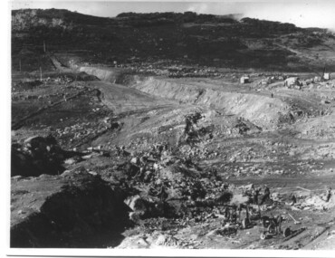 Photograph of Rocky Valley, Rocky Valley showing Dam Excavation, c1948-1951