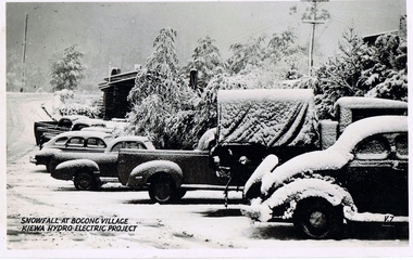 Postcard Circa 1950, Snowfall at Bogong Village Kiewa Hydro-Electric Project, 1950s