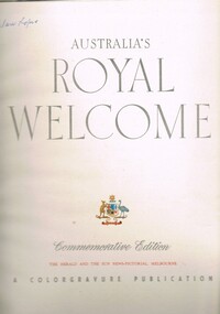 Book - Non Fiction History, Australia's Royal Welcome 1954, circa 1954