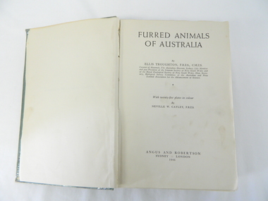 Book - Non Fiction Australian Mammals, Furred Animals of Australia, 1946