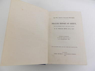 Book - History, Smaller History of Greece, from the earliest times to the Roman conquest, 1903