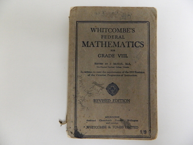 Book - Maths, Whitcombe's Federal Mathematics for Grade VIII, 1920