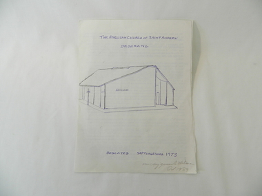 Brochure - Religion, The Anglican Church of Saint Andrew, Dederang, 1973