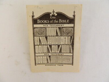 Book - Religious Education, The Books of the Bible