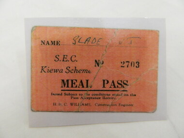 Ticket - S.E.C.V. Meal Pass, S.E.C. Meal Pass