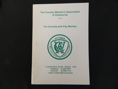 Book - Country Women's Association of Victoria, Victoria C.W.A. / For Country and City Women