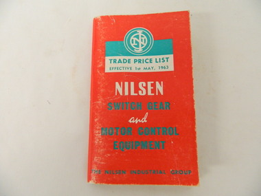 Book - S.E.C.V, Nilsen Switch Gear and Motor Control Equipment, 1963
