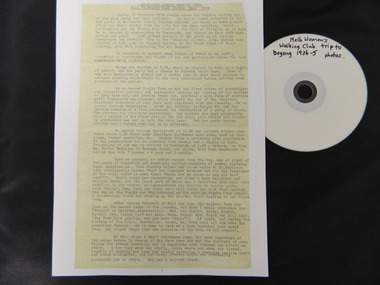 Diary Extract - Trip to Bogong High Plains Xmas 1934 & DVD photos, original diary 1934