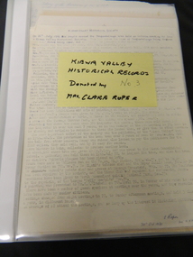 Folder - Clare Roper No. 3, Kiewa Valley Historical Records