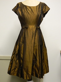Dress - Brown Taffata, c1960's