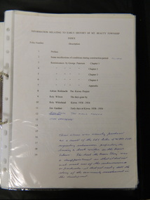 Folder - History of Mt Beauty Township, 1980's
