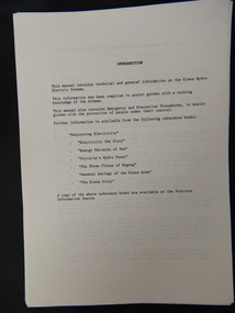 Folder - The Kiewa Hydro Electric Scheme