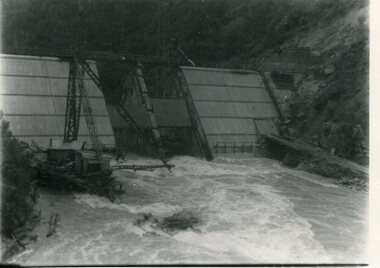 Photograph - Kiewa River in flood at Clover Dam