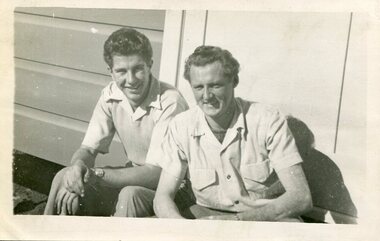 Photograph of Ray Esdaile and unidentified man, 1950