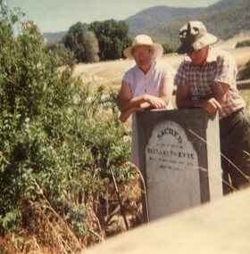 Photograph x 2 of pioneer gravesites, 11th January, 1985