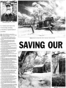 Newspaper article- Double page article. Pages 30 & 83 from the Herald Sun Newspaper. February 18, 2006 regarding preserving Victoria’s High Country Huts