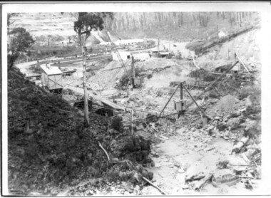 Photograph of Bogong Dam Wall Construction - 2 identical photos, c1940