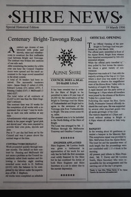 Papers - Centenary Bright-Tawonga Road, 19th March 1996