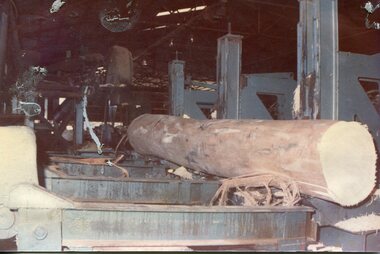Photographs - 2 Colour photographs of logs being harvested and milled for timber in the  Kiewa Valley